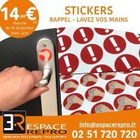 Stickers personnalisés pour l'information anti-Covid 19 – Espace Repro, imprimeur numérique à Nantes