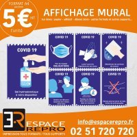 Affichettes gestes barrières anti-Covid 19 – Espace Repro, imprimeur numérique à Nantes