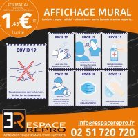 Affichettes gestes barrières anti-Covid 19 – Espace Repro, imprimeur numérique à Nantes
